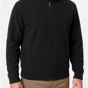 Brandini Jacket Mens Extra Large Dark Gray Oxford Casual Wool Zip Up Collar